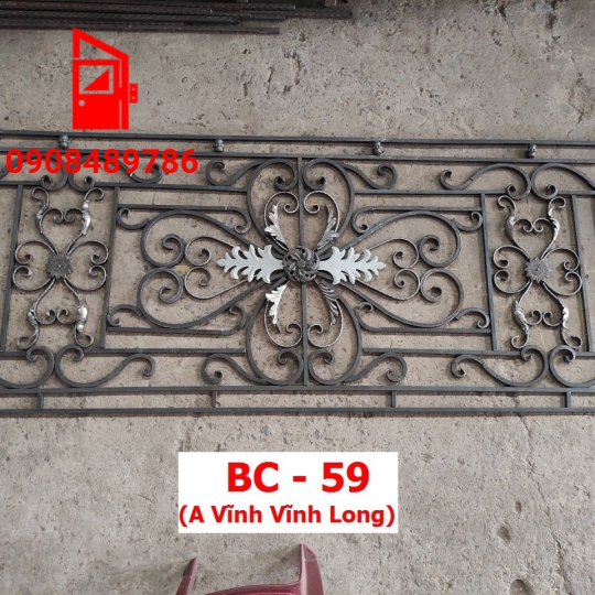 Khung lang cang sắt nỹ nghệ hoa tiết