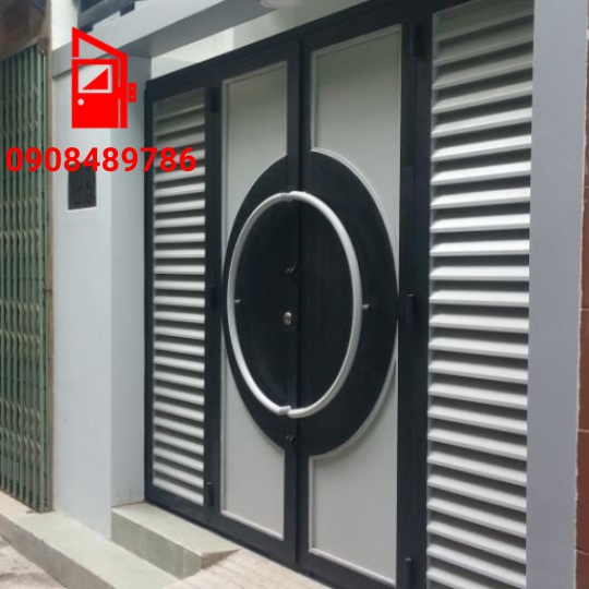 CỬA SẮT 4 CÁNH HỌA TIẾP TÂM TRÒN GIỮA